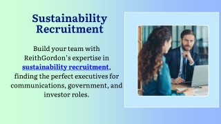 Sustainability Recruitment