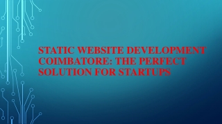 Static Website Development Coimbatore