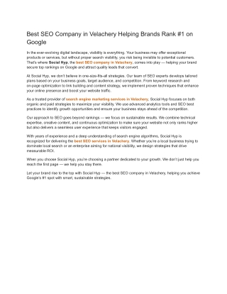 Best SEO Company in Velachery Helping Brands Rank #1 on Google