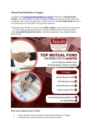 Mutual Fund Distributor in Nagpur