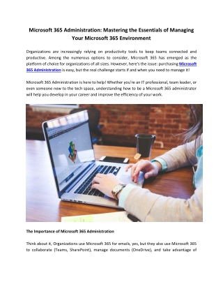 Microsoft 365 Course - Mastering the Essentials of Managing Your Microsoft 365 E