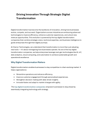 Empowering Growth with Smart Digital Transformation Solutions