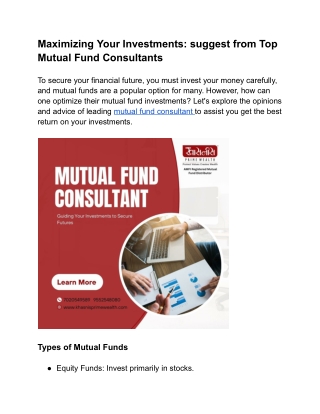 Best mutual fund advisor in india