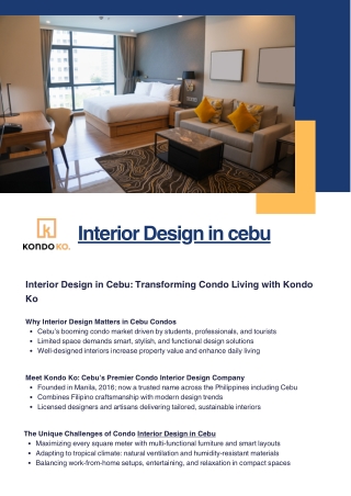 Interior Design in Cebu Transforming Condo Living with Kondo Ko