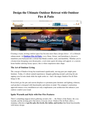 Design the Ultimate Outdoor Retreat with Outdoor Fire & Patio