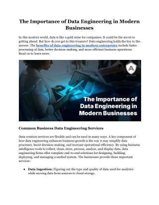 The Importance of Data Engineering in Modern Businesses
