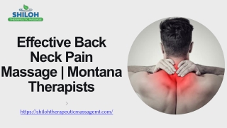 Effective Back Neck Pain Massage  Montana Therapists
