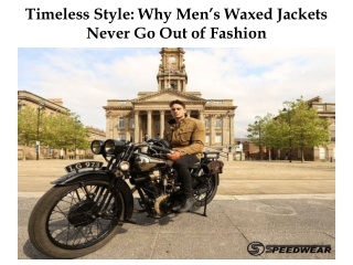 Buy Stylish and Durable Men’s Waxed Jackets from Speedwear