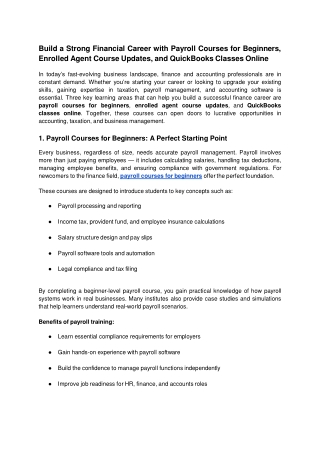 Build a Strong Financial Career with Payroll Courses for Beginners, Enrolled Age