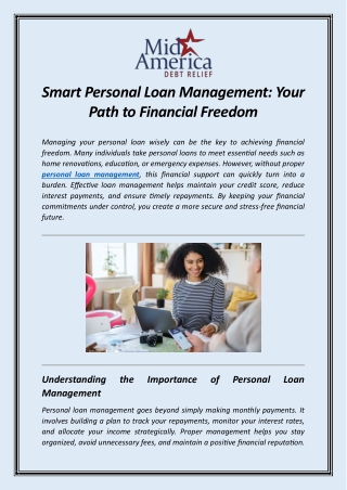Smart Personal Loan Management Your Path to Financial Freedom