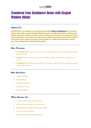 Transform Your Rydalmere Home with Elegant Window Blinds