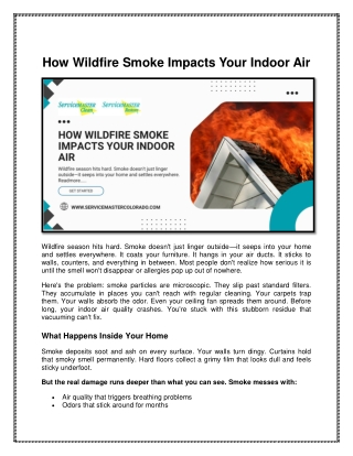 How Wildfire Smoke Impacts Your Indoor Air