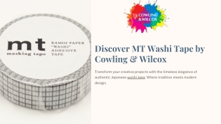 Discover MT Washi Tape by Cowling & Wilcox