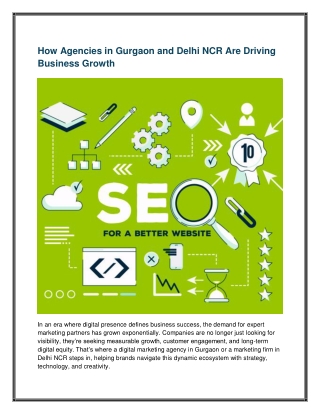 How Agencies in Gurgaon and Delhi NCR Are Driving Business Growth