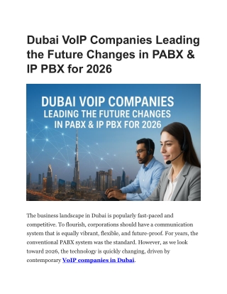Dubai VoIP Companies Leading the Future Changes in PABX