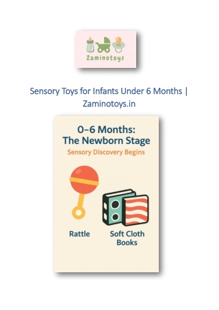 Sensory Toys for Infants Under 6 Months | Zaminotoys.in