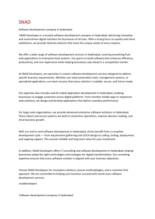 Software development company in hyderabad