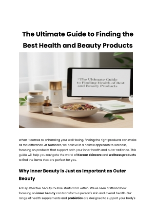 The Ultimate Guide to Finding the Best Health and Beauty Products
