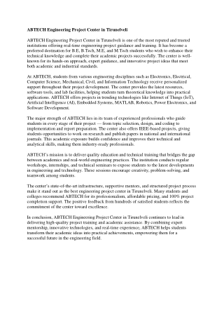 Engineering Project center in Tirunelveli