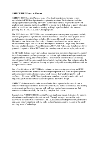 IEEE Expert in Chennai