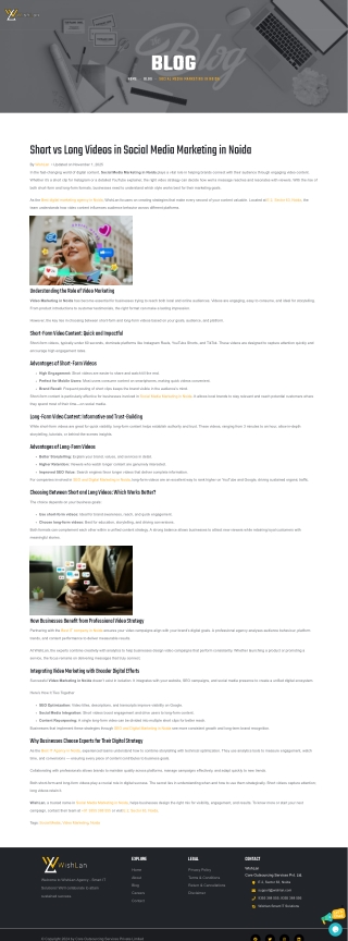 Social Media Marketing in Noida  WishLan Digital Marketing Agency