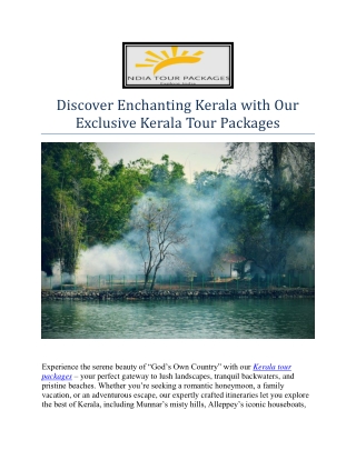Discover Enchanting Kerala with Our Exclusive Kerala Tour Packages