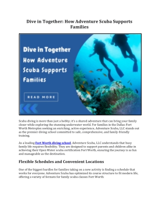 Family Scuba Adventures in Fort Worth - Adventure Scuba