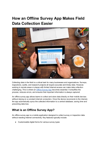 The Role of an Offline Survey App in Modern Field Data Collection