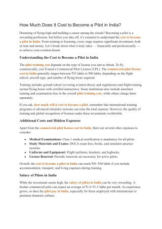 How Much Does It Cost to Become a Pilot in India (1)