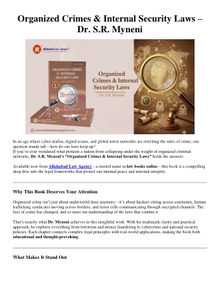 Organized Crimes & Internal Security Laws