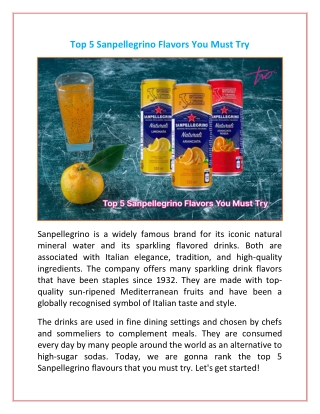 Top 5 Sanpellegrino Flavors You Must Try