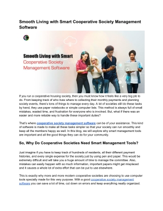 Smart Cooperative Society Management Software