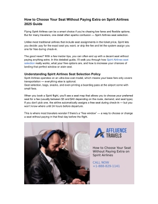 Can You Really Pick a Free Seat on Spirit Airlines