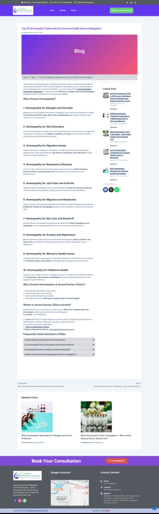 Top 10 Homeopathy Solutions for Health Problems in Bangalore