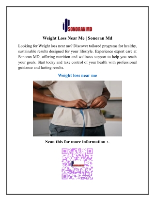 Weight Loss Near Me  Sonoran Md