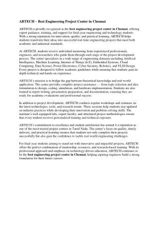 Best engineering project center in chennai