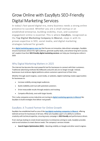 Grow Online with EazyByts SEO