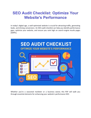 SEO Audit Checklist: Optimize Your Website’s Performance