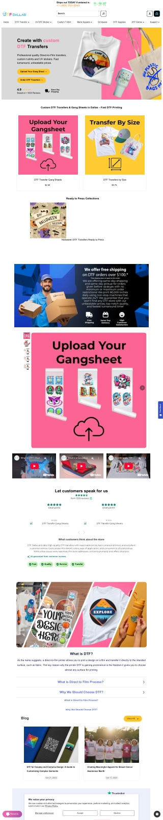 Welcome to our DTF printing service!