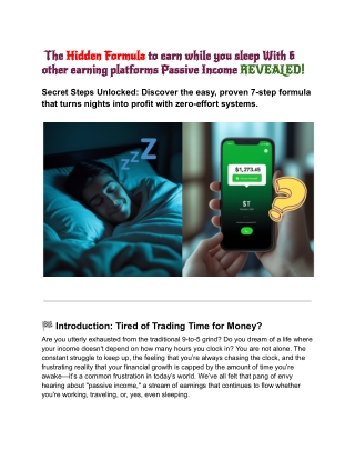 BEGINNER'S LUCK? How to Effortlessly [earn while you sleep] With 6 other earning