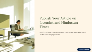 Publish Your Article on Livemint and Hindustan Times