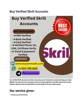 service buy verified Skrill  account?