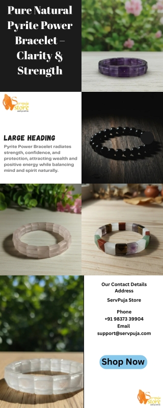 Pure Natural Pyrite Power Bracelet – Clarity & Strength