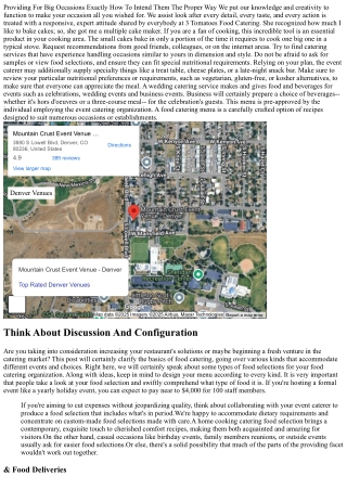 Occasion Wedding Catering In Denver, Carbon Monoxide 57 Event Caterers