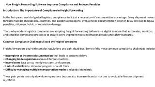 How Freight Forwarding Software Improves Compliance and Reduces Penalties