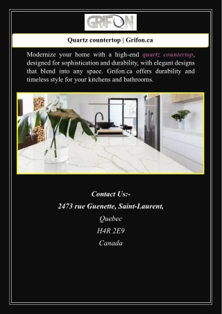 Quartz countertop | Grifon.ca