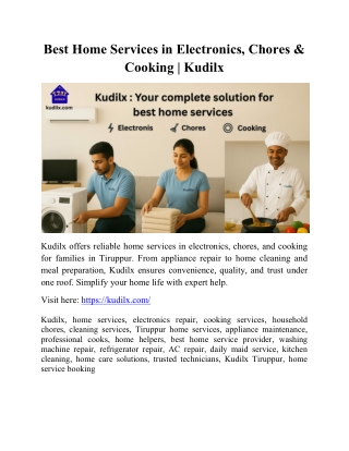 complete solution for best home services in electronics, chores & cooking