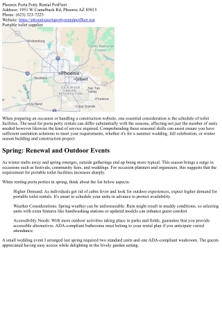 How Seasonal Changes Impact Your Needs for Porta Potty Rentals?