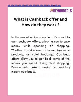 What is Cashback offer and How do they work