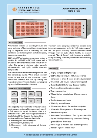 ALARM ANNUNCIATORS N243 and N323